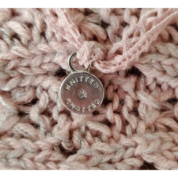 ANTHROPOLOGIE Knitted and Knotted Pink/Mauve Fringe Circle Open Front Cardigan S - Picture 10 of 11